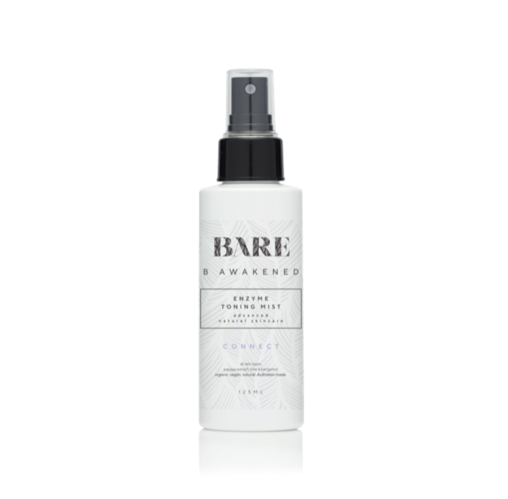 Toning mist, advanced natural skincare, mindful beauty, conscious beauty, bare movement.